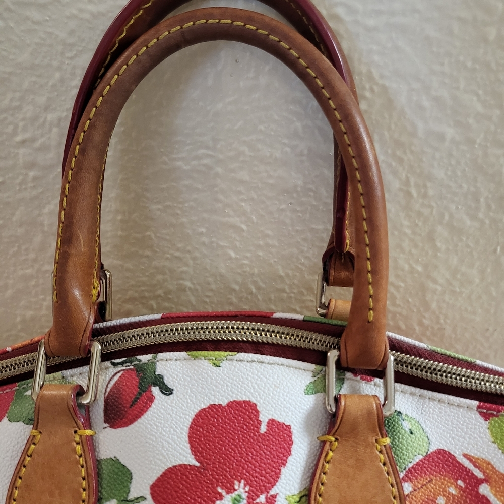 Dooney Red Flower Shoulder/Handbag - Picture 3 of 11